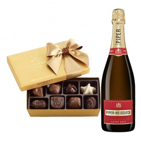 Piper Heidsieck Champagne And 8Pc Godiva Truffle Gift Set