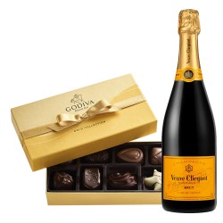 Veuve Clicquot Brut Champagne & Godiva Chocolate Gift Box