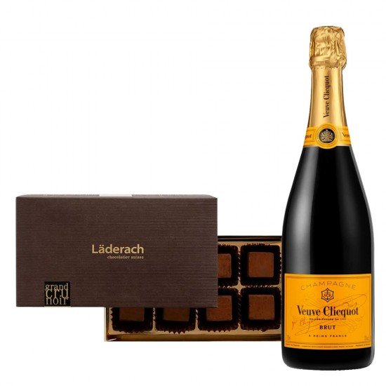 Veuve Clicquot Brut Champagne And Läderach Pavés Grand Cru Chocolate Gift Set