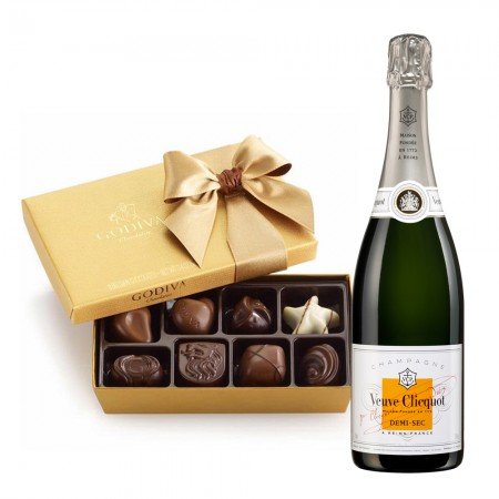 Veuve Clicquot Demi Sec Champagne And Godiva 8Pcs Gift Box