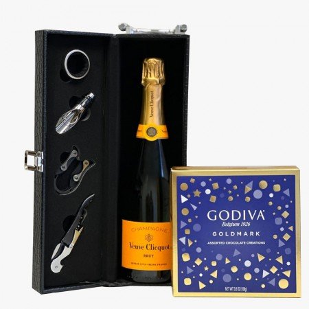 Veuve Clicquot Brut Champagne And Godiva Chocolate Gift Set