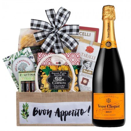 Veuve Clicquot Brut Champagne And Italian Gift Basket