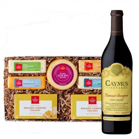 Caymus Cabernet Sauvignon Wine And Hickory Farms Cheese Gift Box