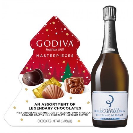 Billecart-Salmon Brut Blanc De Blancs Godiva Masterpieces Christmas Box