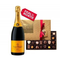 Veuve Clicquot Champagne & Godiva 26 Pc Gift Set
