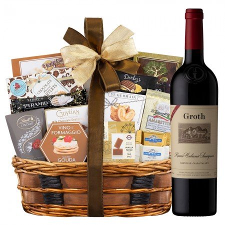 Groth Cabernet Sauvignon Wine with Bon Appetit Gourmet Gifts Basket