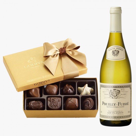 Louis Jadot Pouilly Fuisse French Wine & Godiva Gift Set