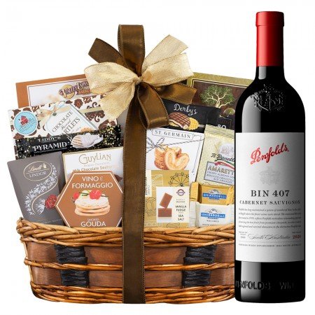 Penfolds Bin 407 Cabernet Sauvignon With Bon Appetit Gourmet Gift Basket 