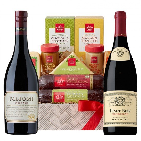 Pinot Noir Wines And Hickory Farms Sausage & Cheese Gift Basket