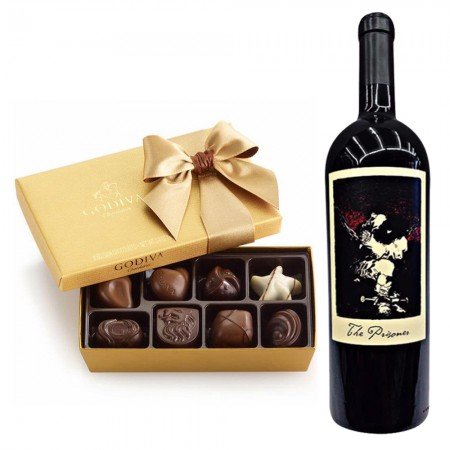 The Prisoner Red Blend Wine & Godiva 8 Pc Gift Set